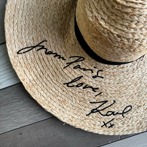 Karl Lagerfeld Women’s Raffia Sun Hat. One Size Fits All | Regular Condition - Picture 2 of 10